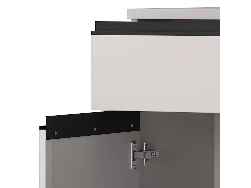 Büroschrank Officeschrank mit einer Schublade und Metallgriffen