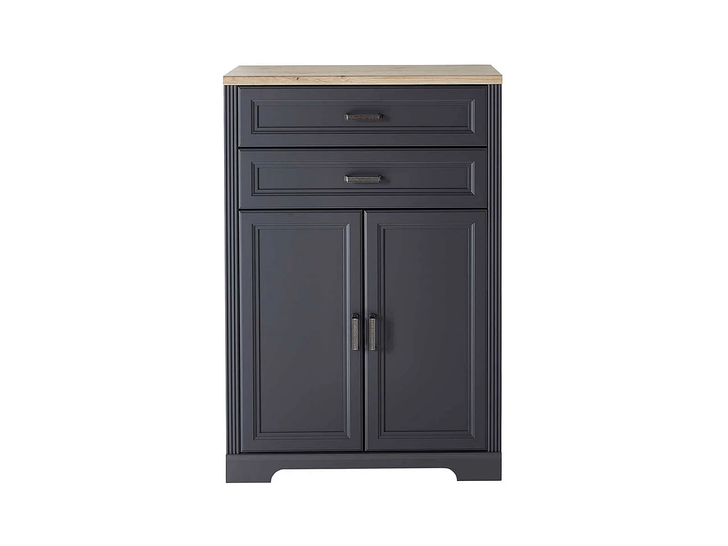 Aktenordnerschrank im Landhausstil Dunkelgrau & Eichefarben