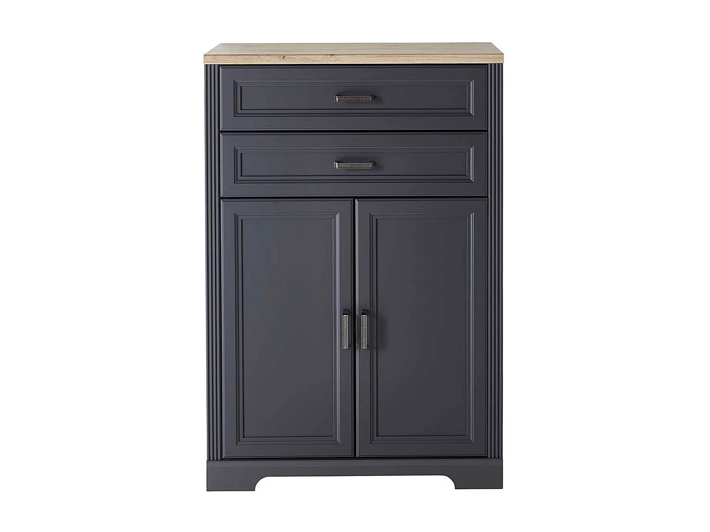 Aktenordnerschrank im Landhausstil Dunkelgrau & Eichefarben