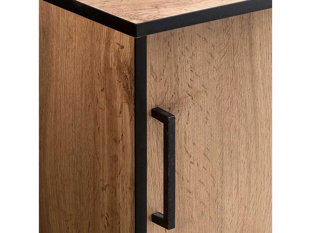 Home Office Schrank in Eiche Holzoptik Schiebetüren abschließbar