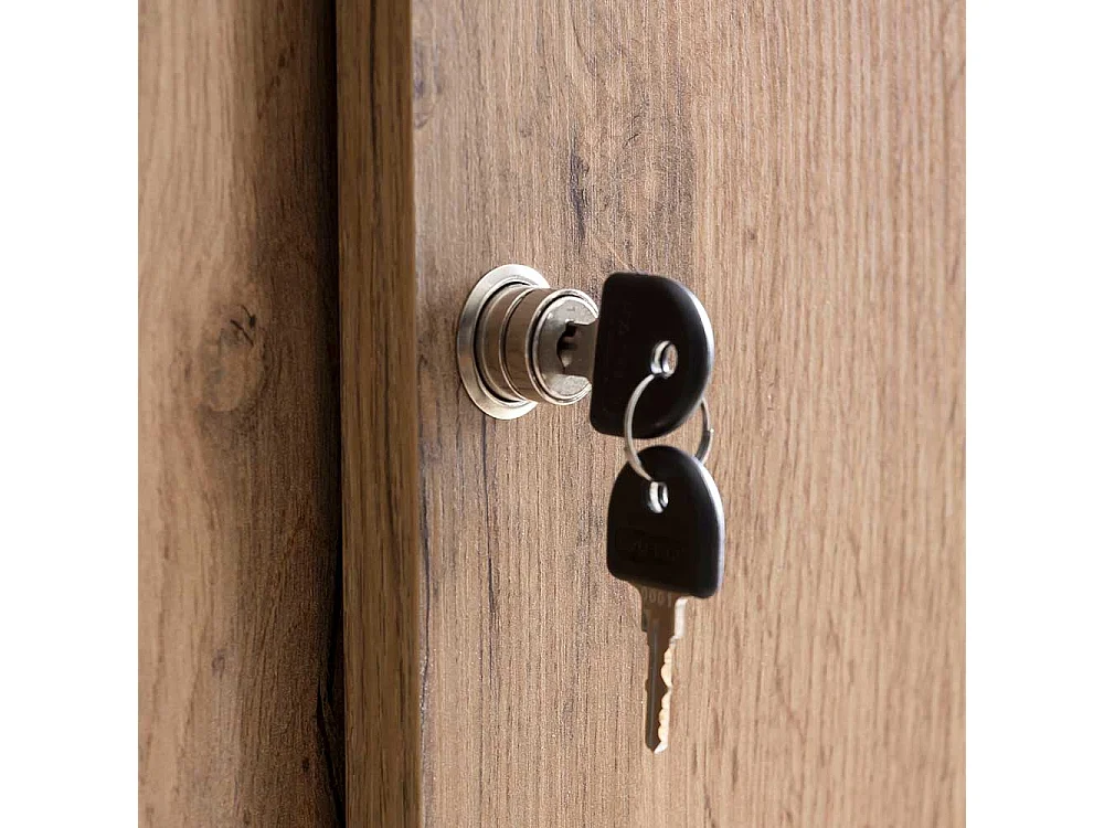 Home Office Schrank in Eiche Holzoptik Schiebetüren abschließbar