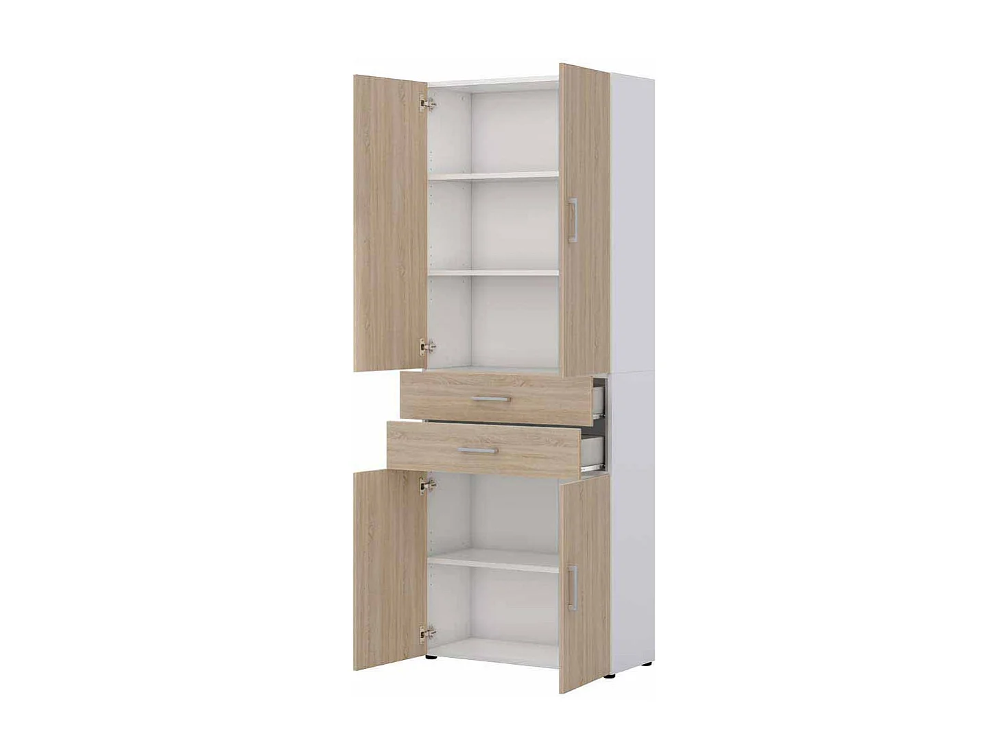 B�roschrank in Wei� Sonoma Eiche 4 T�ren