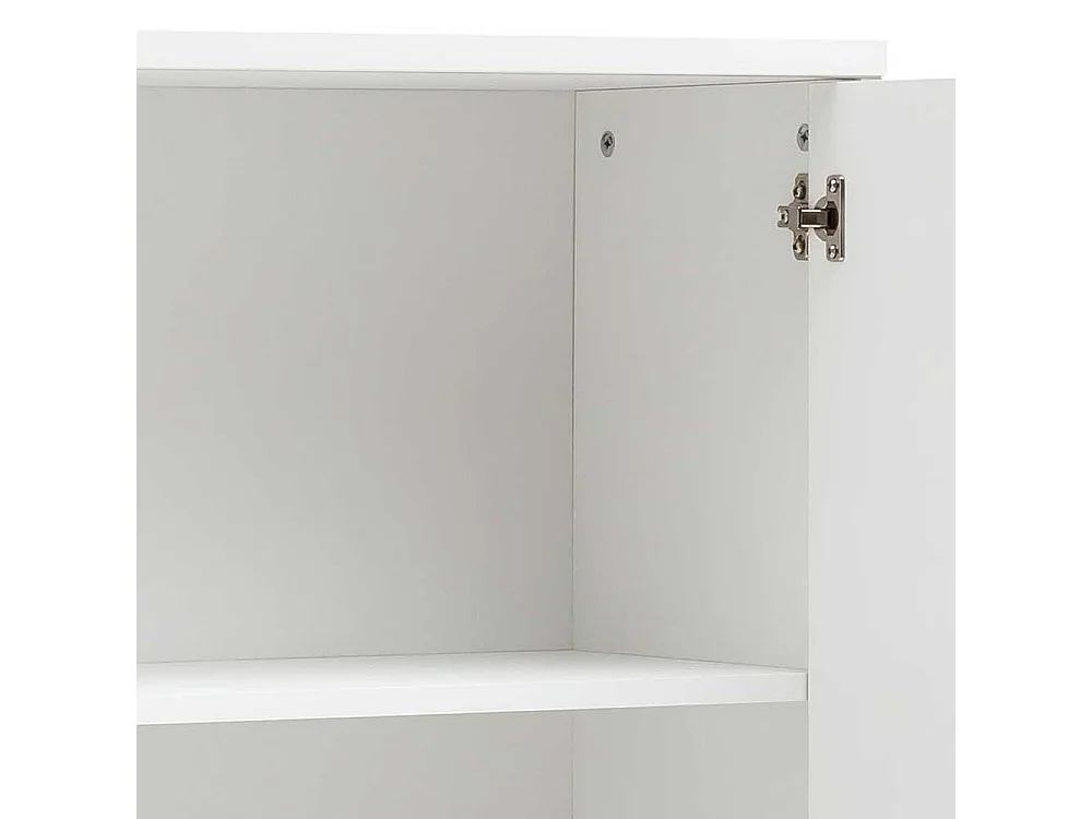 Weißer Officeschrank 2 türig 4 Ordnerhöhen