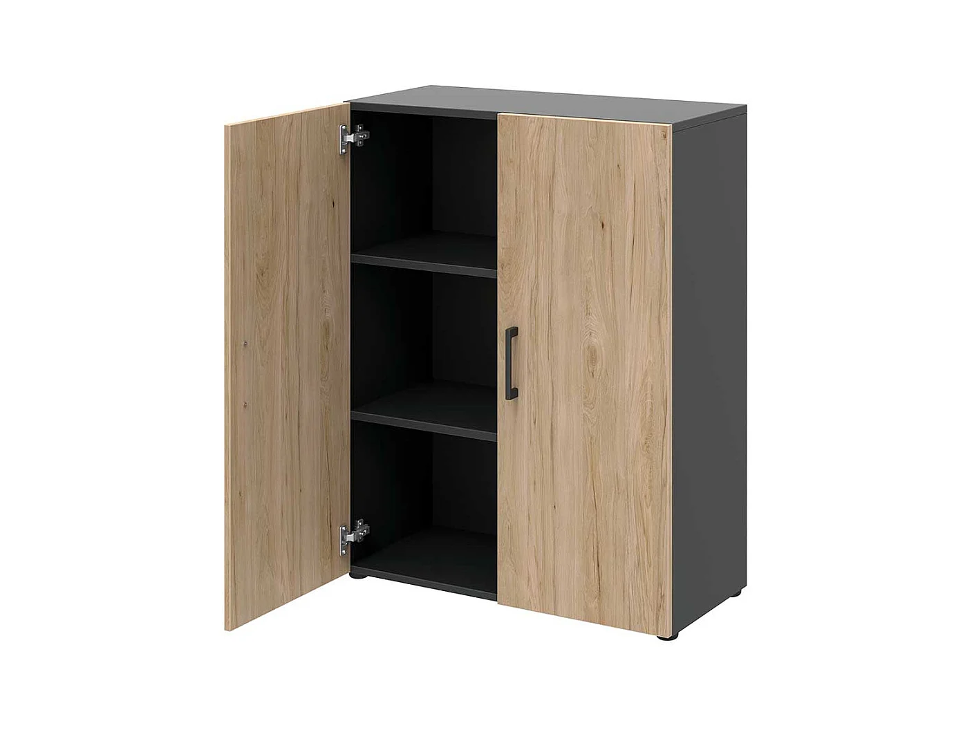 B�roschrank f�r Ordner in Hickory Holzoptik Anthrazit