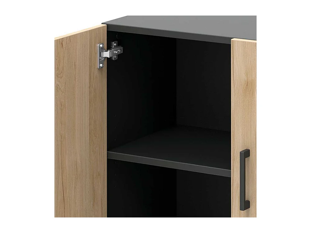 B�roschrank f�r Ordner in Hickory Holzoptik Anthrazit