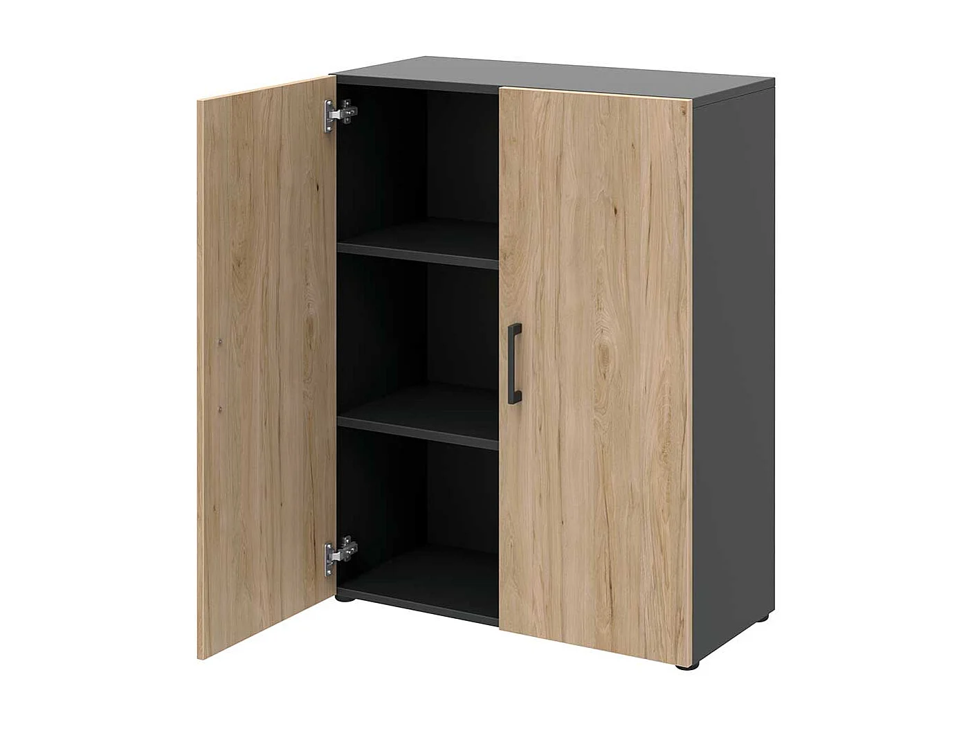 B�roschrank f�r Ordner in Hickory Holzoptik Anthrazit