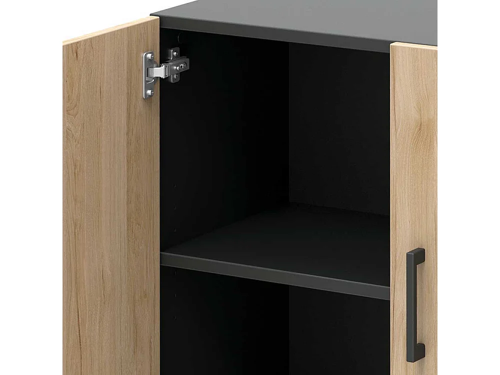 B�roschrank f�r Ordner in Hickory Holzoptik Anthrazit