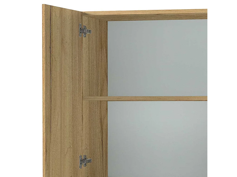 Aktenordnerschrank in Weiß und Wildeiche Optik Glas beschichtet