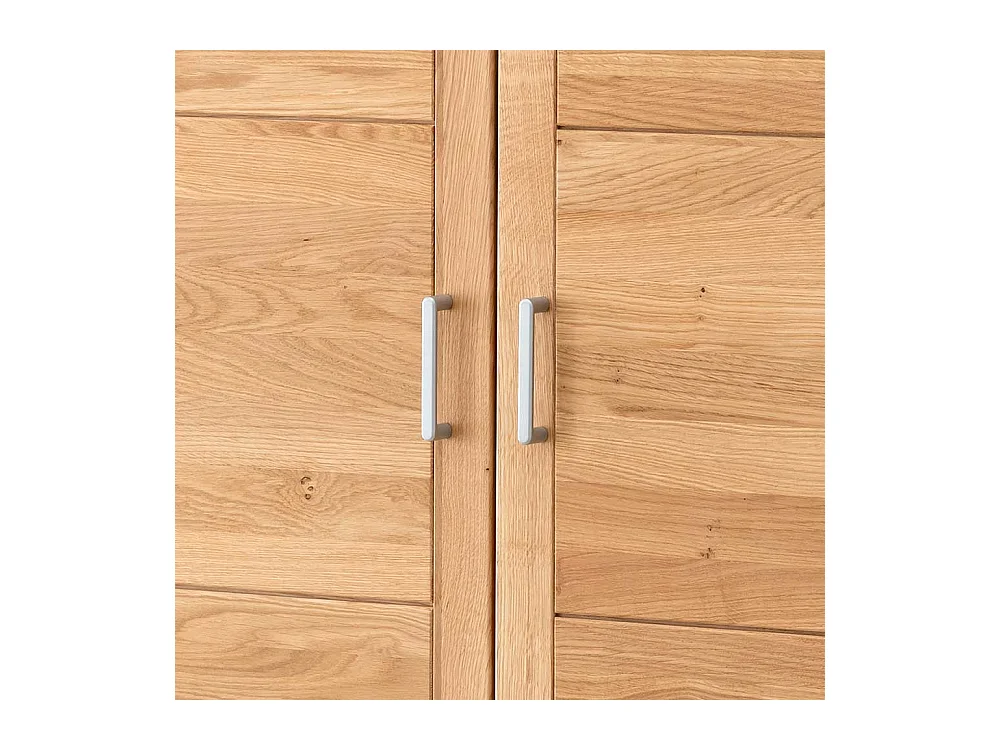 Büroschrank Wildeiche massiv mit Drehtüren 80 cm breit