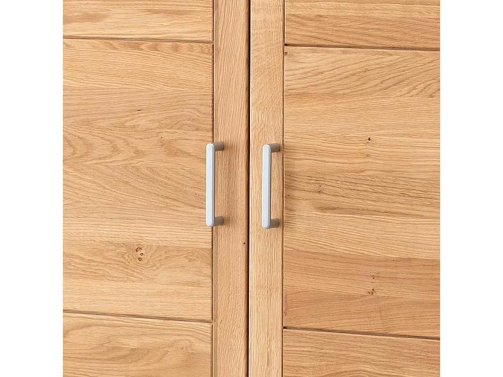 Büroschrank Wildeiche massiv mit Drehtüren 80 cm breit