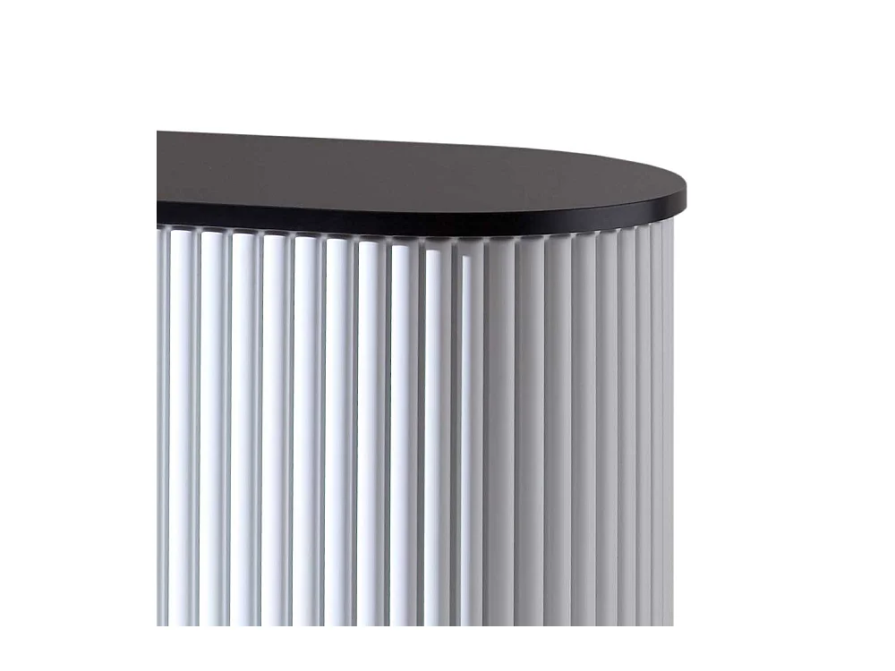 Büroschrank mit Rollo Schwarz Weiß