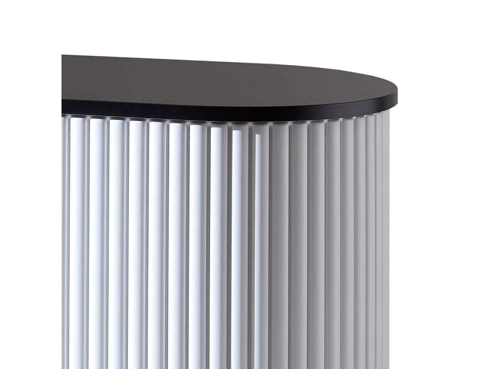 Büroschrank mit Rollo Schwarz Weiß