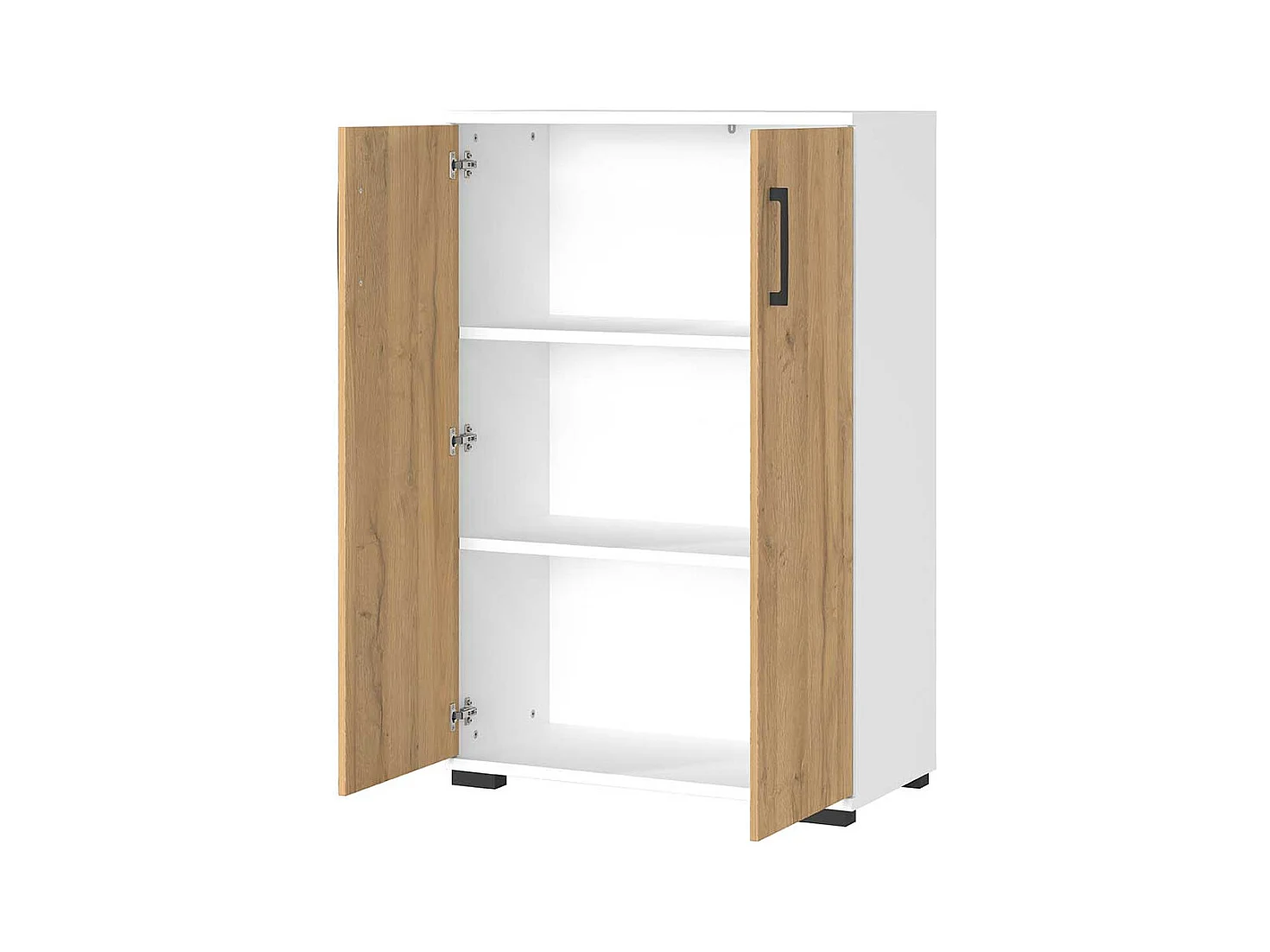 Büroschrank Schrank Büro mit Holzwerkstoff Türen und Metallgriffen