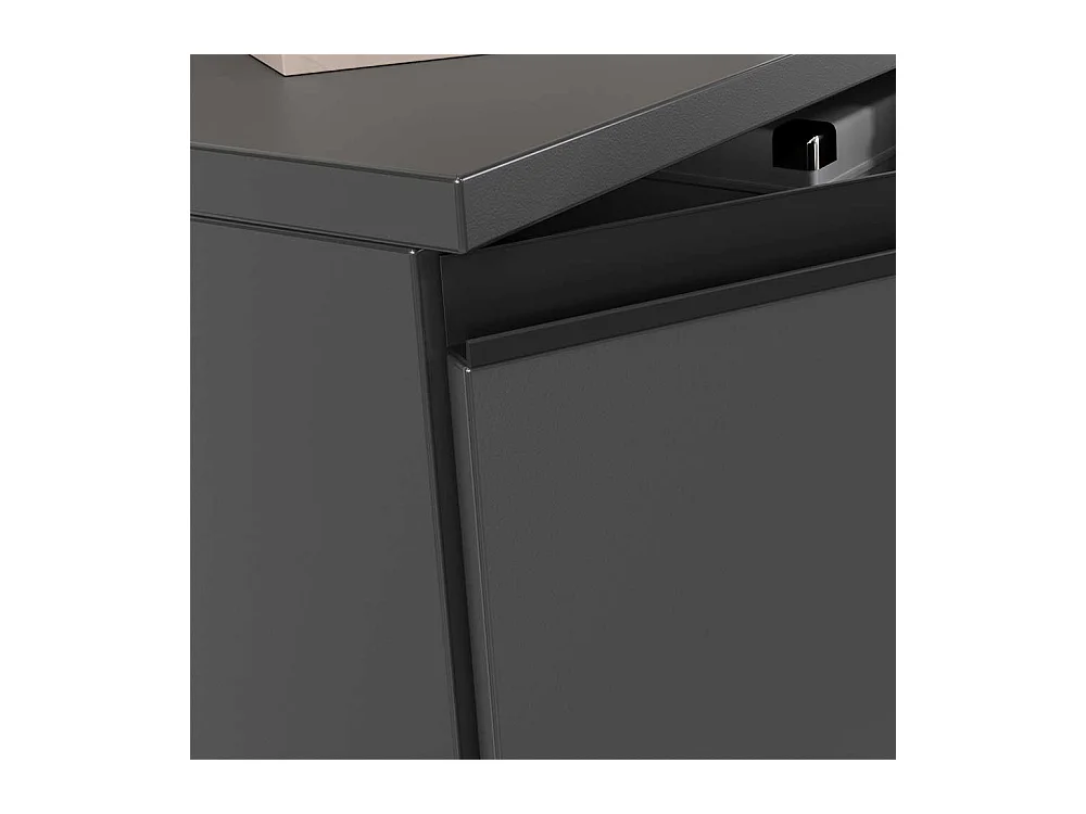 Büroschrank Schrank Büro in Dunkelgrau 120 cm hoch