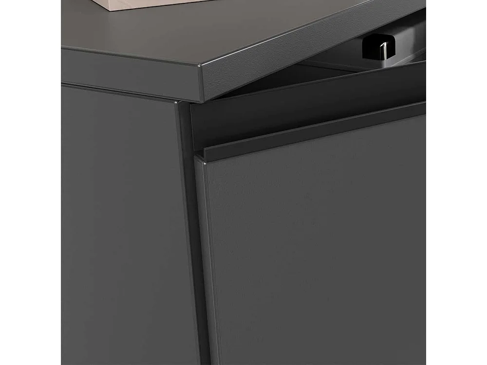 Büroschrank Schrank Büro in Dunkelgrau 120 cm hoch