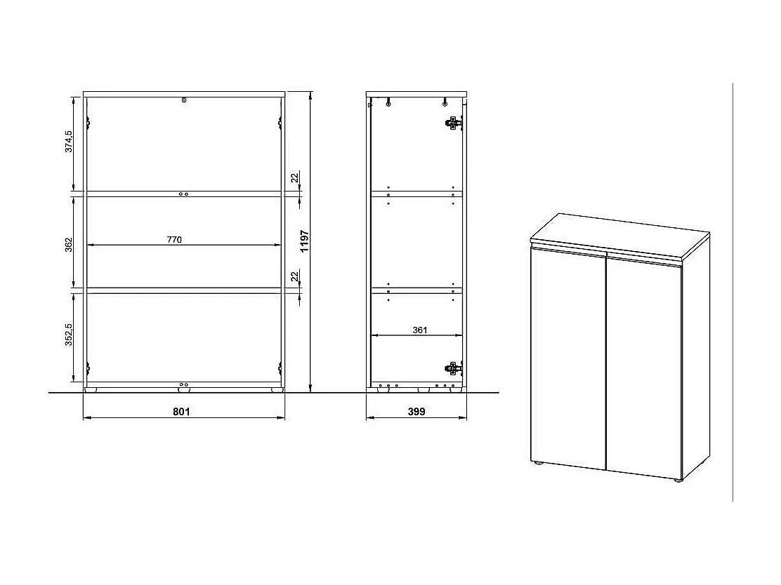 Büroschrank Schrank Büro in Dunkelgrau 120 cm hoch