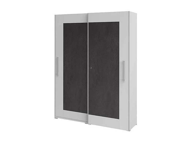 Schiebet�ren Aktenschrank in Wei� Grau abschlie�bar