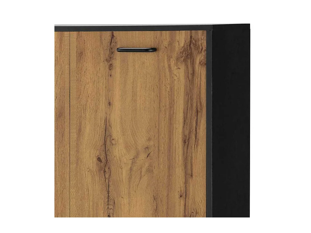 Schrank Büro Officeschrank in Wildeichefarben und Schwarz