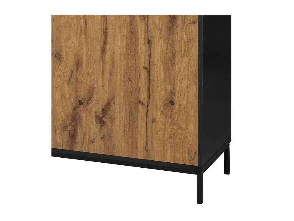 Schrank Büro Officeschrank in Wildeichefarben und Schwarz