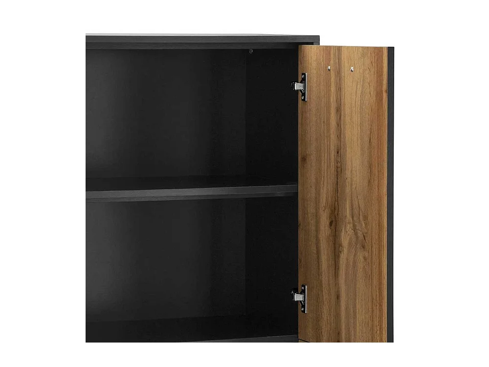 Schrank Büro Officeschrank in Wildeichefarben und Schwarz