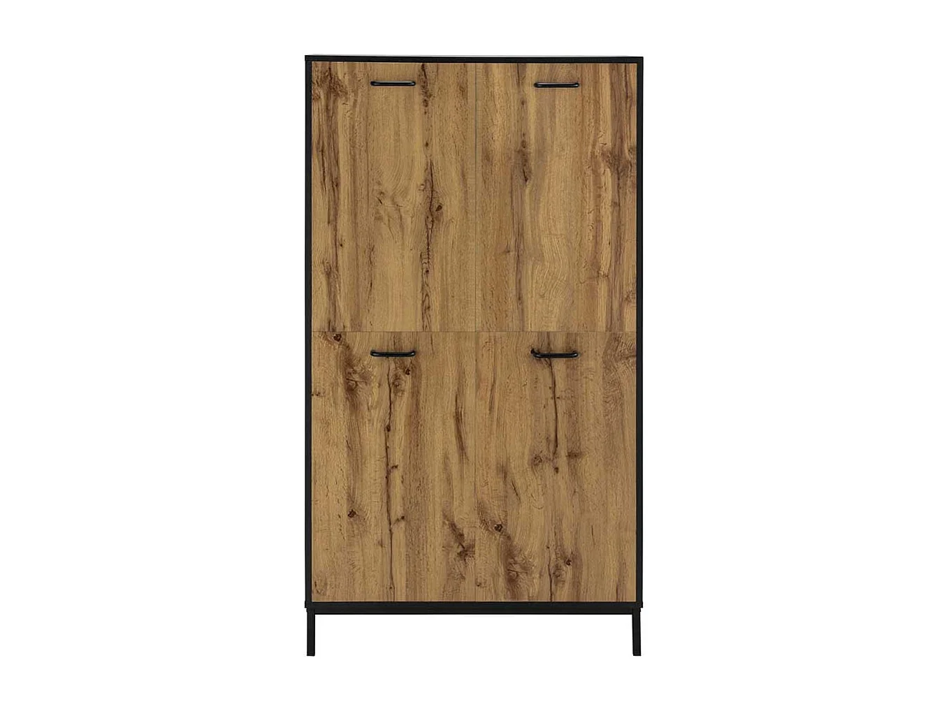 Schrank Büro Officeschrank in Wildeichefarben und Schwarz