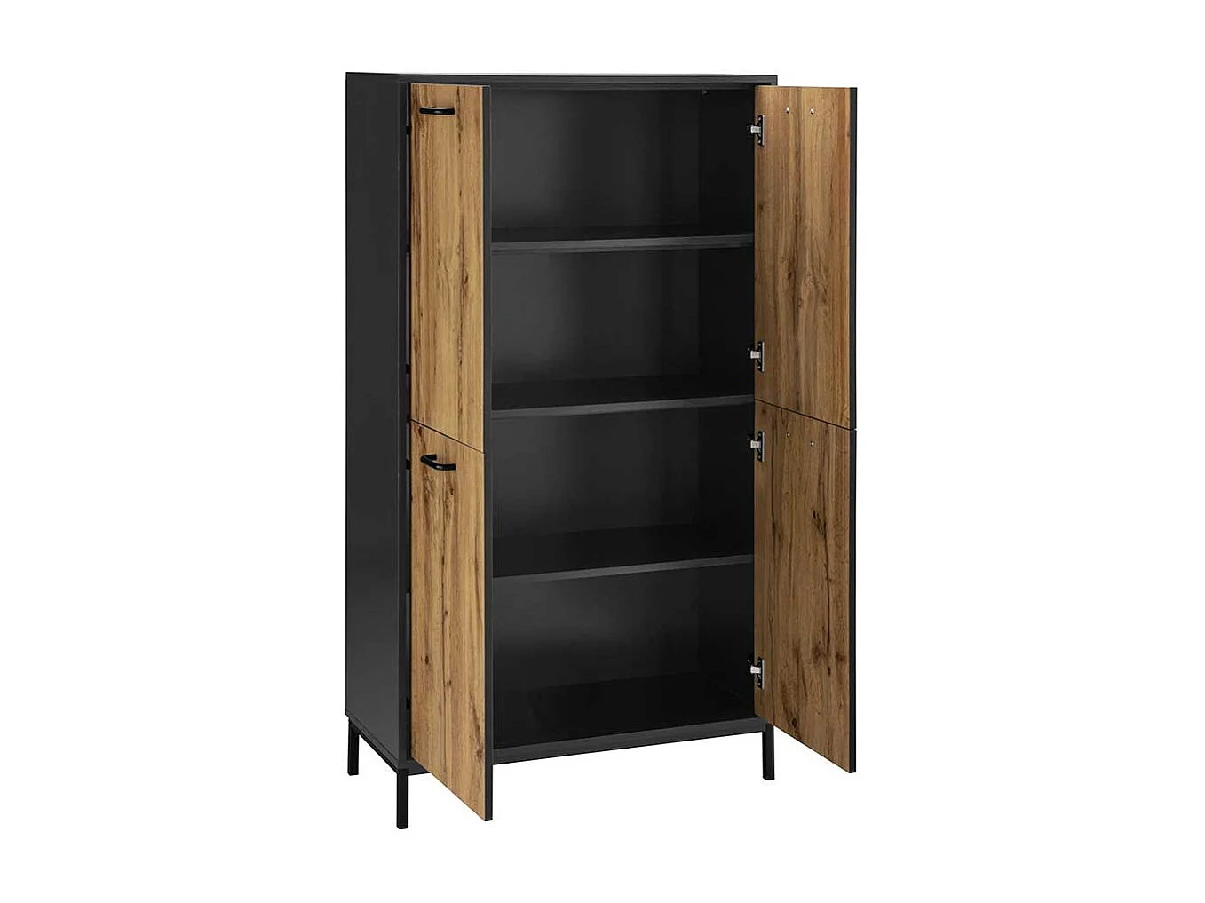 Schrank Büro Officeschrank in Wildeichefarben und Schwarz