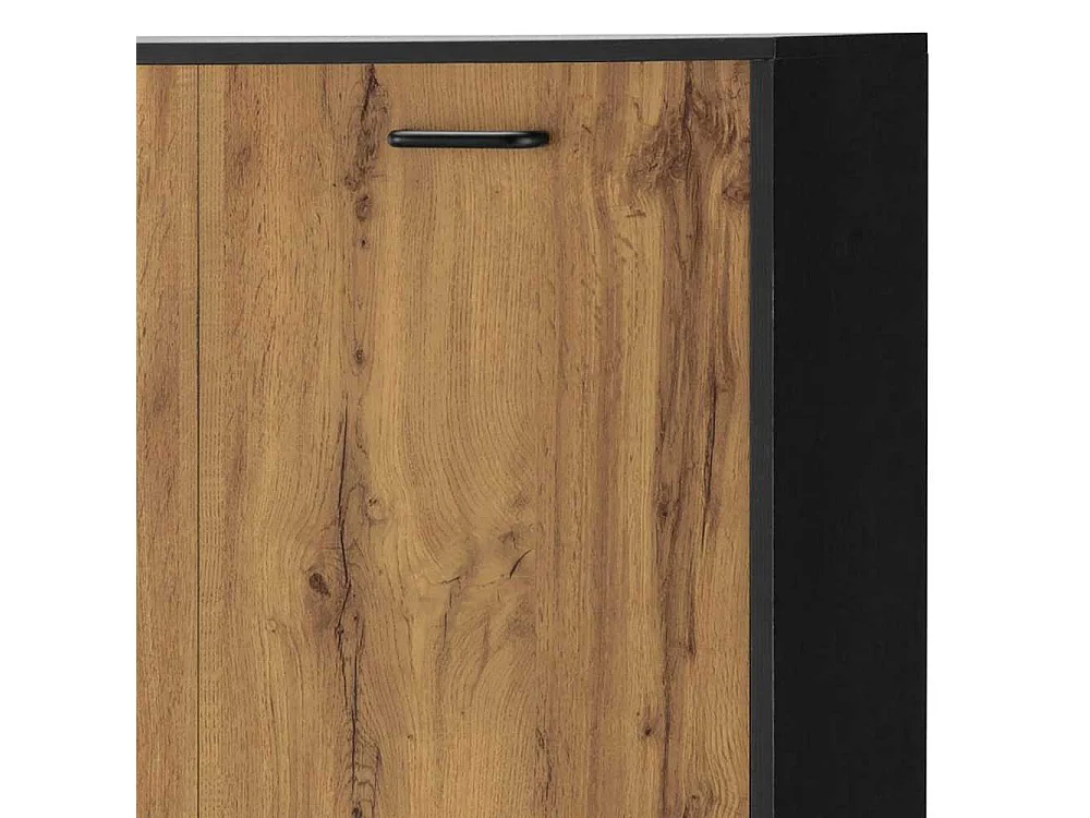 Schrank Büro Officeschrank in Wildeichefarben und Schwarz