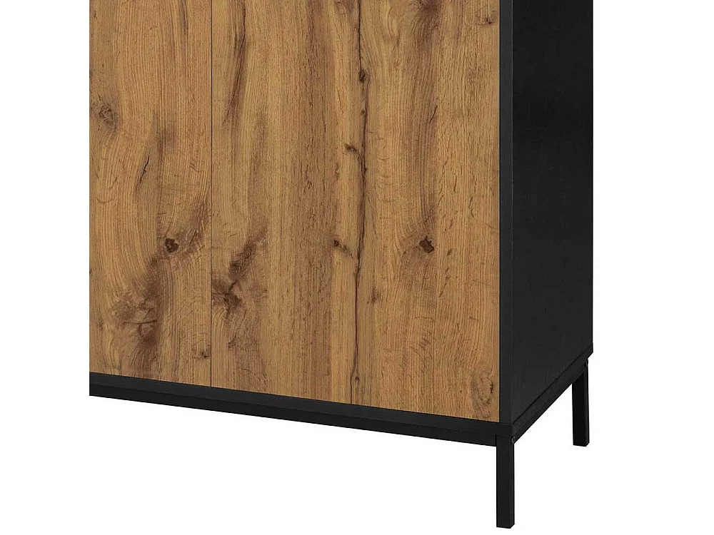 Schrank Büro Officeschrank in Wildeichefarben und Schwarz