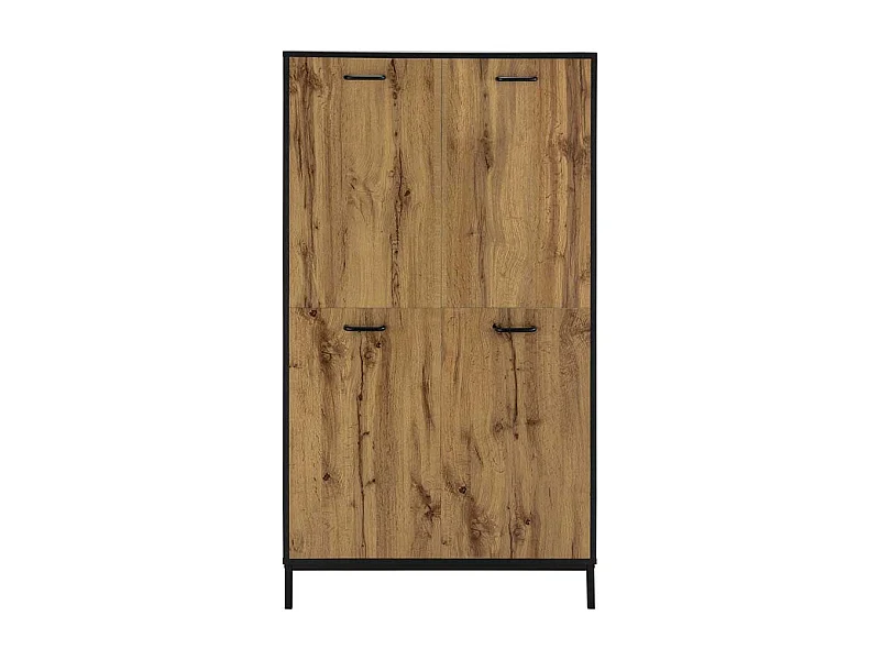 Schrank Büro Officeschrank in Wildeichefarben und Schwarz