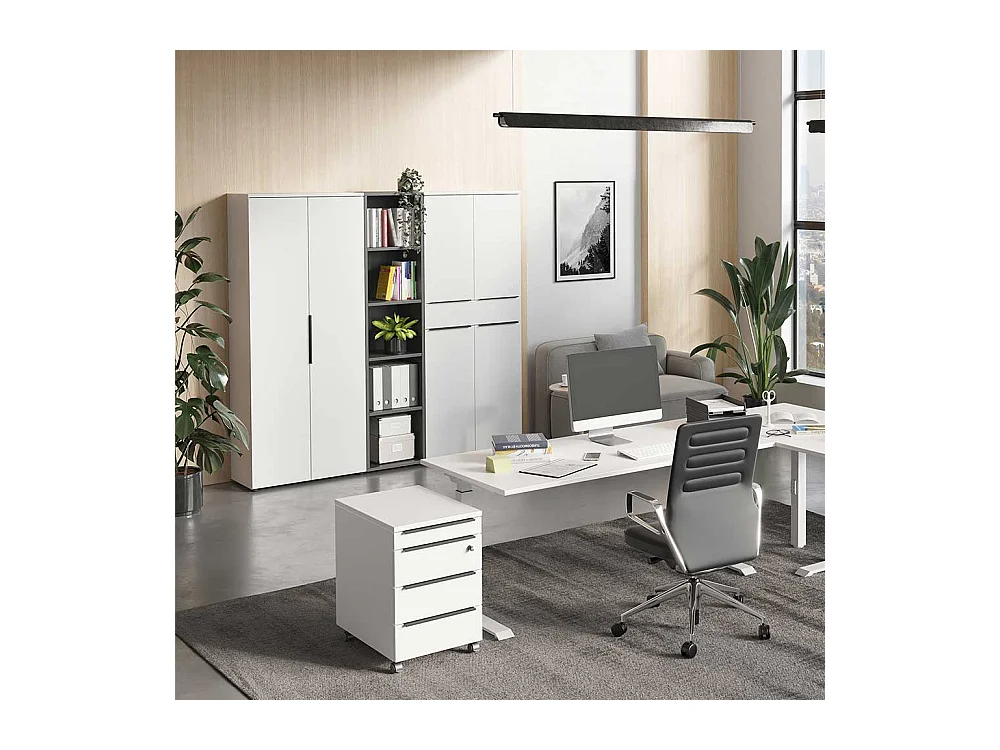 Aktenschrank Büroschrank mit Drehtüren melaminbeschichtet