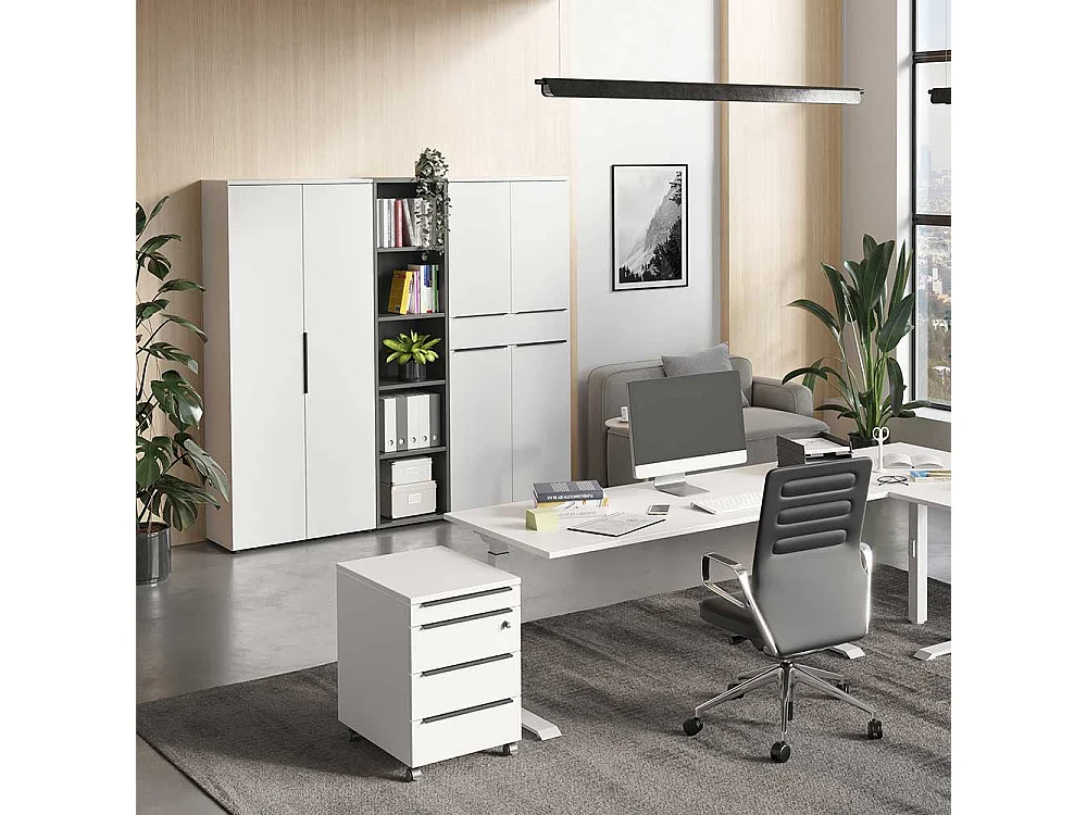 Aktenschrank Büroschrank mit Drehtüren melaminbeschichtet