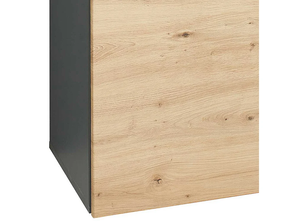 Büroschrank klein in Wildeichefarben & Dunkelgrau 45 cm breit