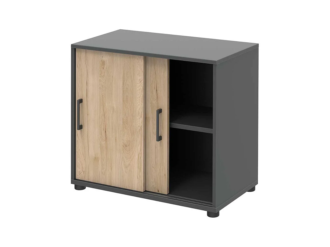 Kleiner Aktenschrank mit Schiebet�ren 2 Ordnerh�hen