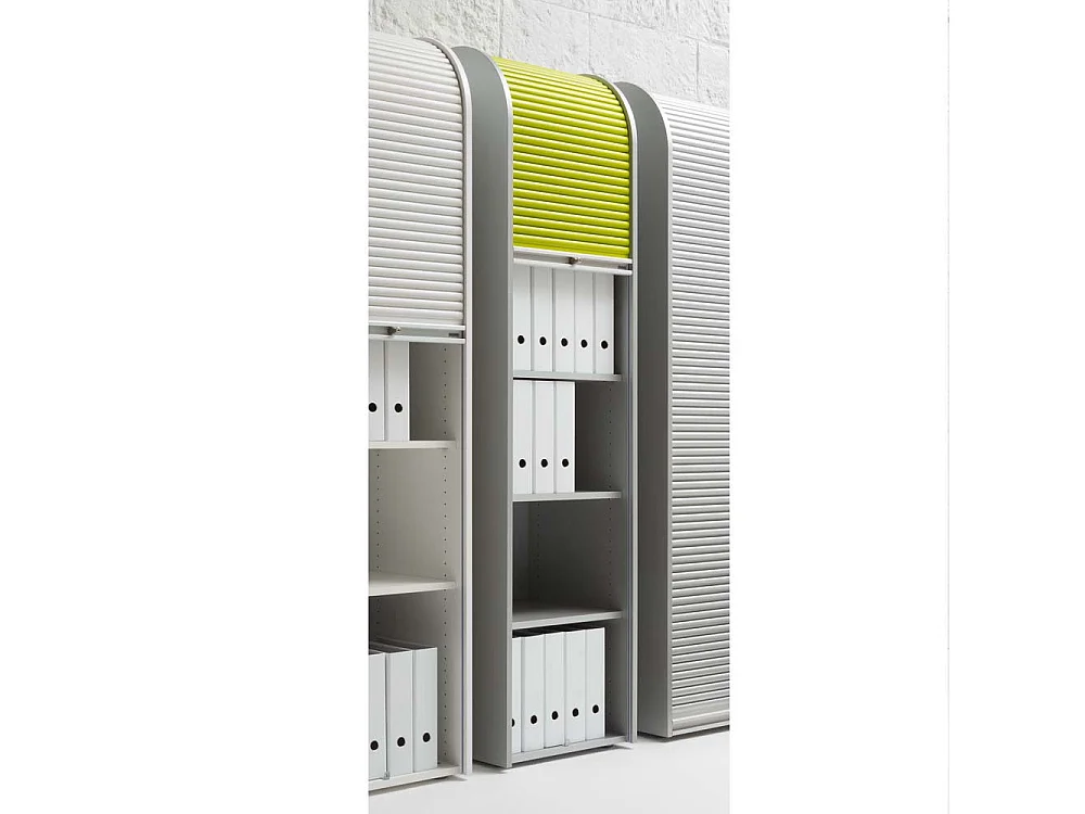 Rolloschrank für Büro Grün Silber