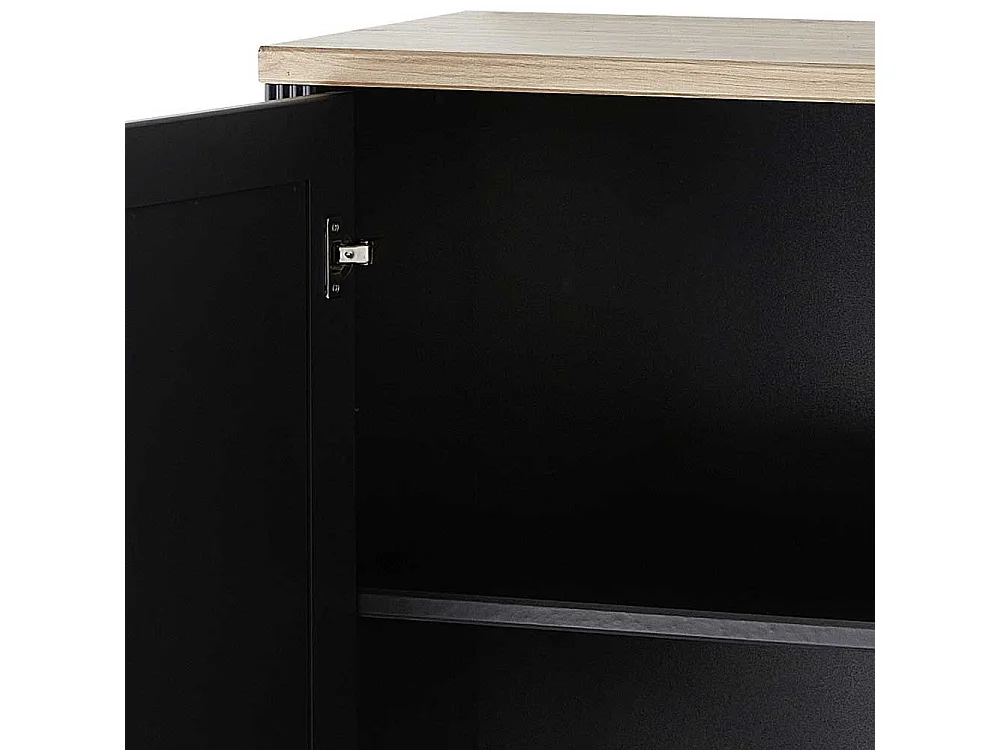 Aktenordnerschrank Landhaus 127 cm hoch Dunkelgrau & Eichefarben