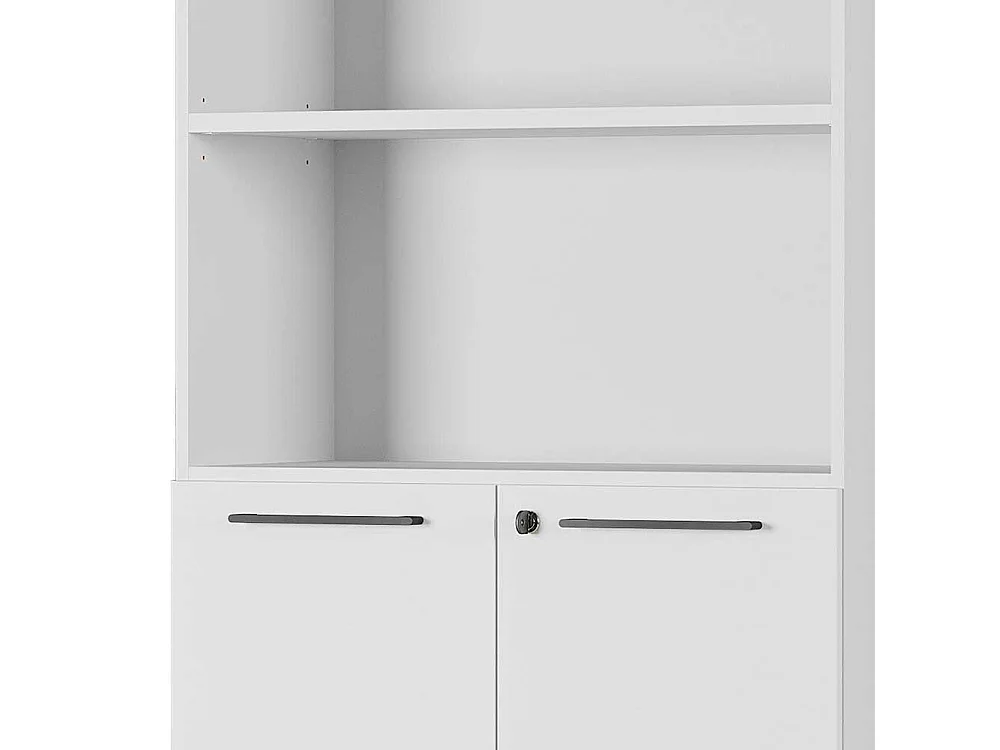 Abschließbarer Büroschrank in Lichtgrau 80 cm breit