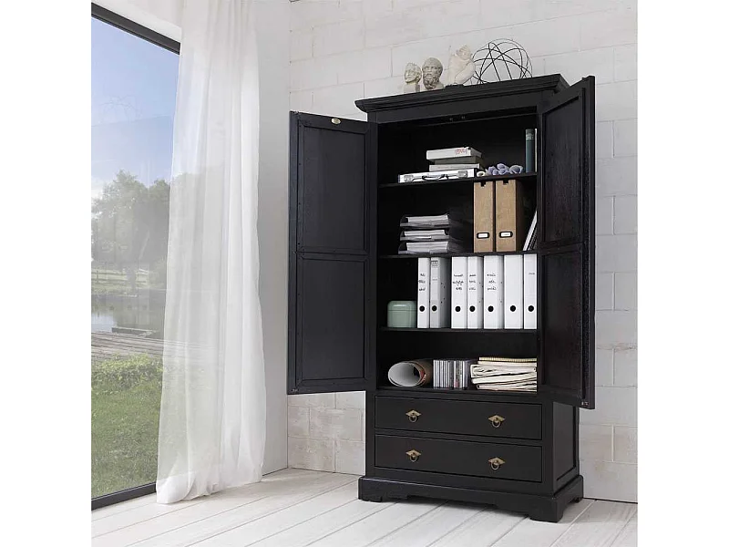 Büroschrank in Braun Antik Finish