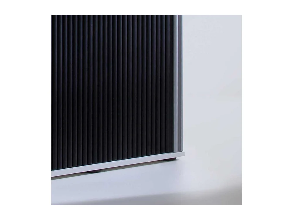 Aktenschrank mit Rolladen Schwarz Weiß