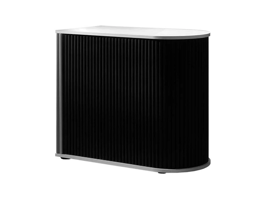 Aktenschrank mit Rolladen Schwarz Weiß