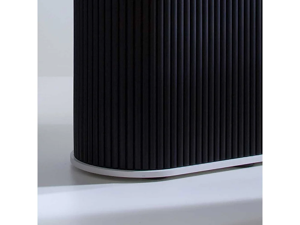 Aktenschrank mit Rolladen Schwarz Weiß