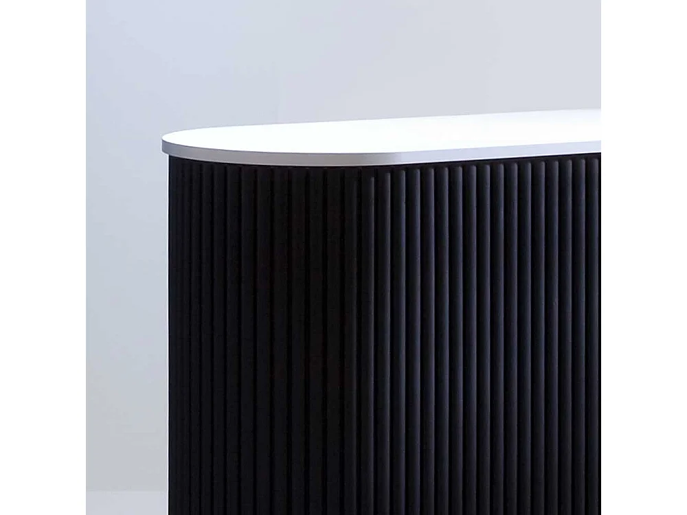 Aktenschrank mit Rolladen Schwarz Weiß