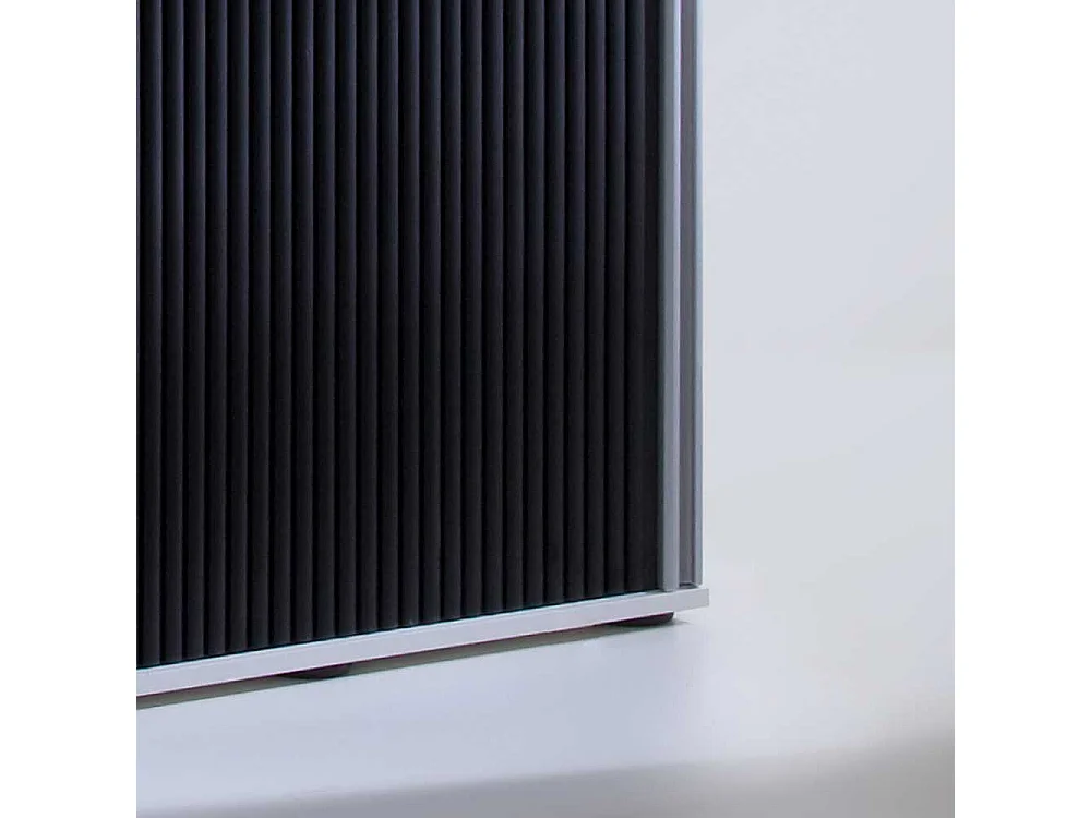 Aktenschrank mit Rolladen Schwarz Weiß