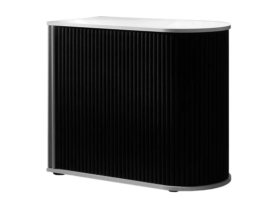 Aktenschrank mit Rolladen Schwarz Weiß