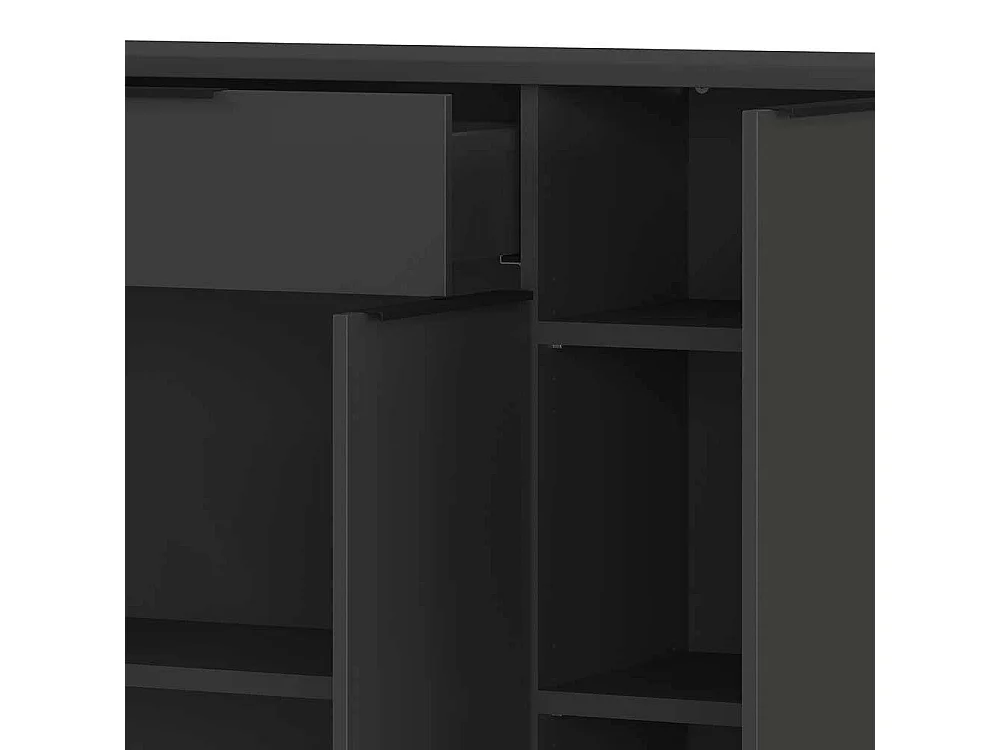 Sideboard Kommode in Dunkelgrau mit einer Schublade