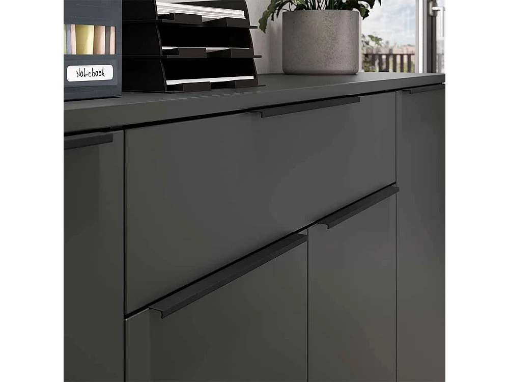 Sideboard Kommode in Dunkelgrau mit einer Schublade