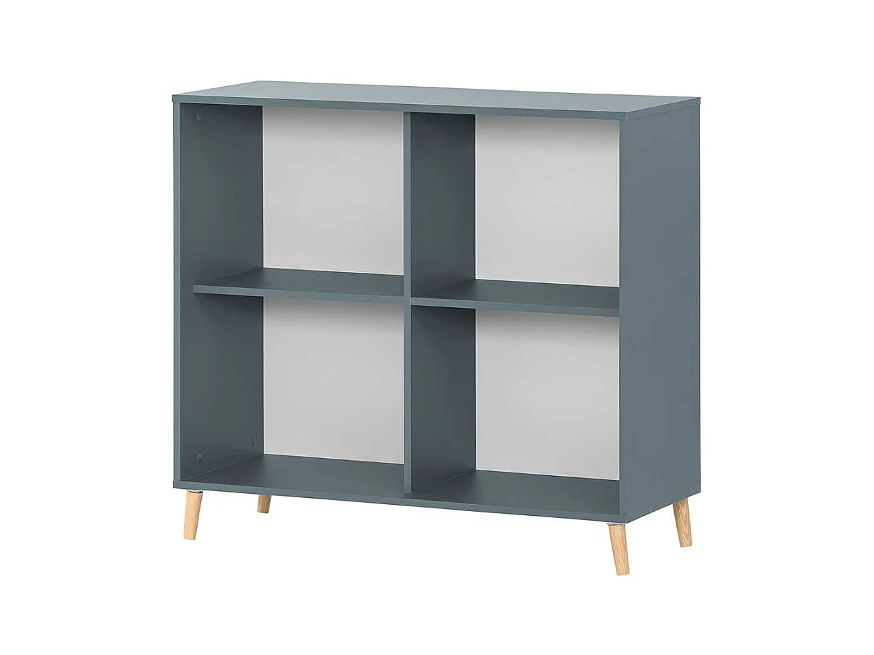 Großer Officeschrank Petrol mit herausnehmbarem Regalkreuz 185 cm hoch