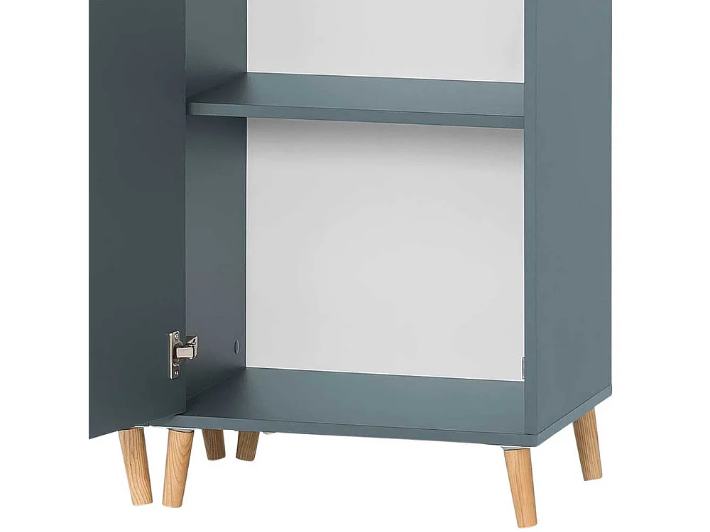 Großer Officeschrank Petrol mit herausnehmbarem Regalkreuz 185 cm hoch