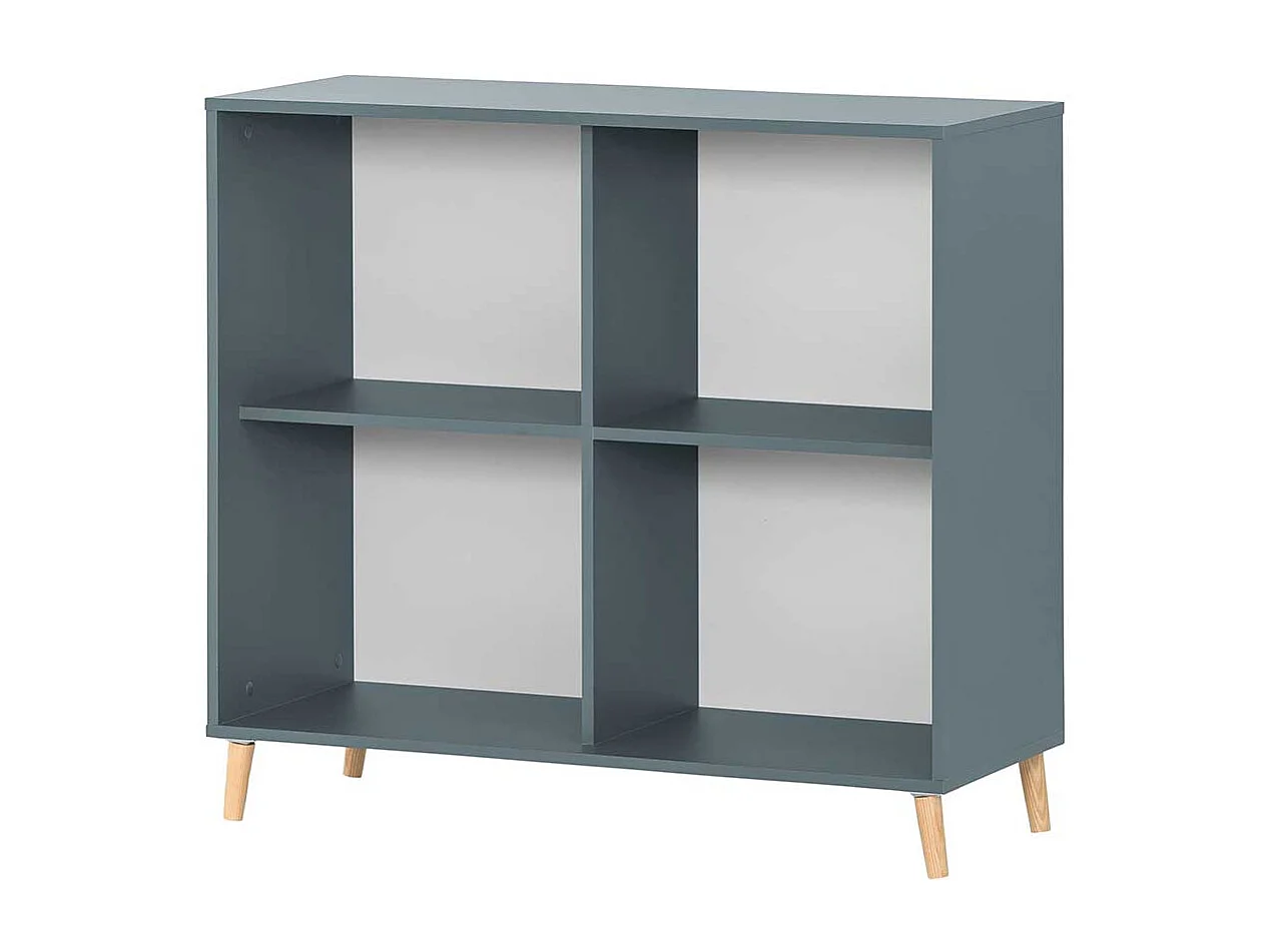 Großer Officeschrank Petrol mit herausnehmbarem Regalkreuz 185 cm hoch