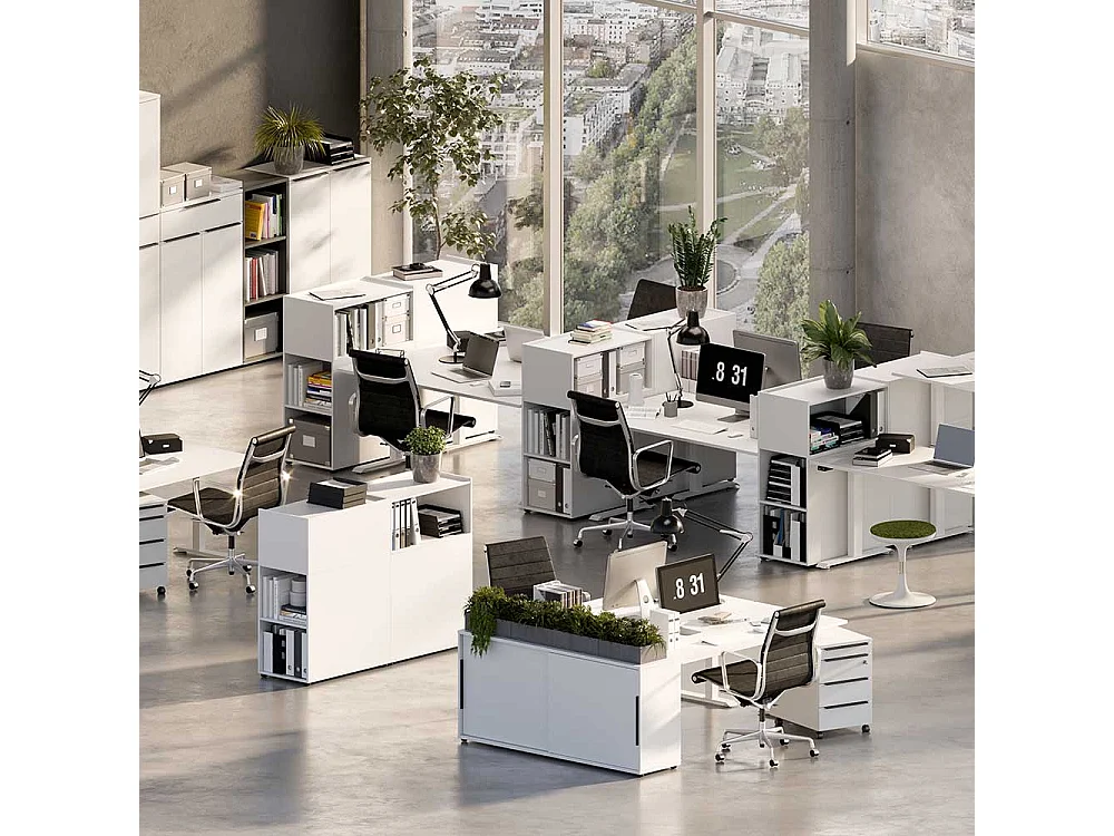 Regal Raumteiler mit Melaminharzbeschichtung 112 cm hoch