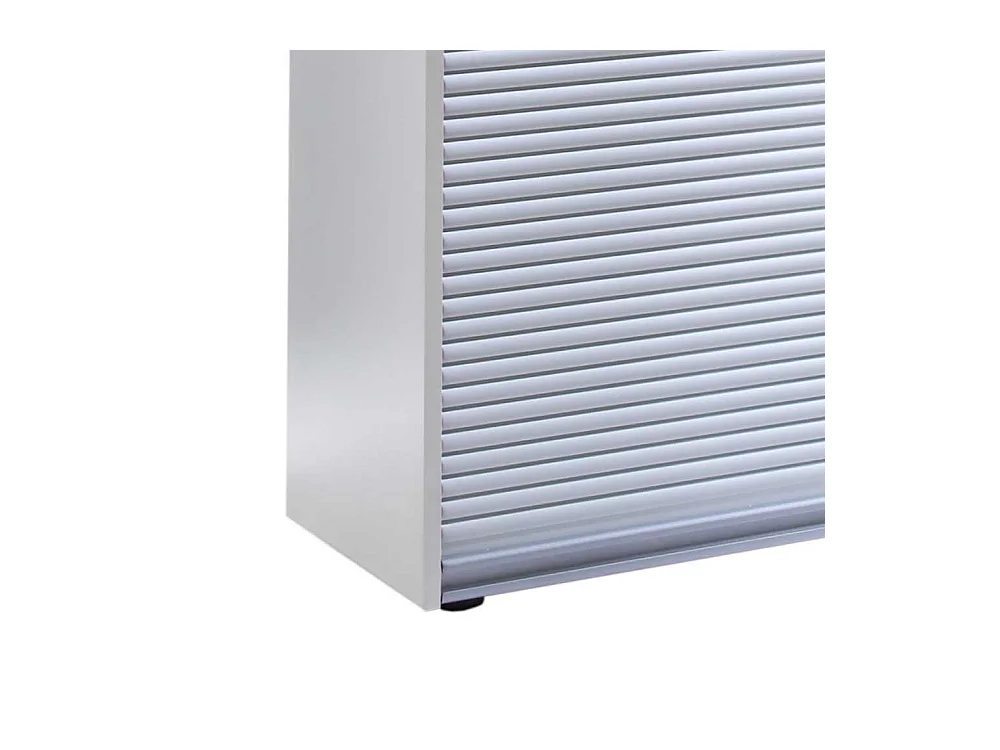 Büroschrank mit Rolladentür Weiß